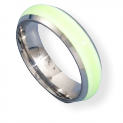 Zilverkleurige ring Glow in the Dark